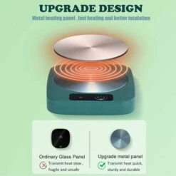 Coffee Mug Cup Warmer Coaster For Coffee Tea Cocoa Milk Food Fruits Candle, Aluminum Metal Panel, Safe Reliable, Green (4" X 5") 7 Coffee Mug Cup Warmer Coaster For Coffee Tea Cocoa Milk Food Fruits Candle, Aluminum Metal Panel, Safe Reliable, Green (4" X 5") -Small Appliances Store 95523688 3