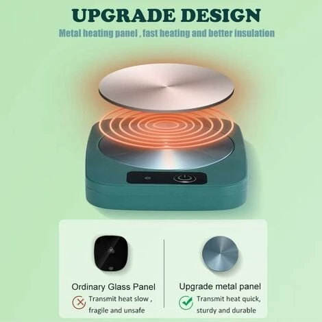 Coffee Mug Cup Warmer Coaster For Coffee Tea Cocoa Milk Food Fruits Candle, Aluminum Metal Panel, Safe Reliable, Green (4" X 5") 3 Coffee Mug Cup Warmer Coaster For Coffee Tea Cocoa Milk Food Fruits Candle, Aluminum Metal Panel, Safe Reliable, Green (4" X 5") - Image 3