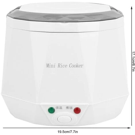 1.6 L Mini Rice Cooker - 12V Electric Food Steamer - Household Multi Cooker Portable Rice Cooking Steaming Pot For Car/Home/Travel - Kitchen Tool Instant Keep Warm (White) 4 1.6 L Mini Rice Cooker - 12V Electric Food Steamer - Household Multi Cooker Portable Rice Cooking Steaming Pot For Car/Home/Travel - Kitchen Tool Instant Keep Warm (White) - Image 4