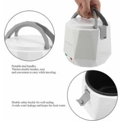 12V 100W 1.3 L Electric Portable Multifunctional Rice Cooker Food Steamer For Car White 7 12V 100W 1.3 L Electric Portable Multifunctional Rice Cooker Food Steamer For Car White -Small Appliances Store 95534299 4