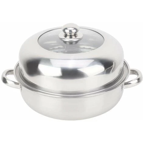 28CM Stainless Steel Steamer Basket Stockpot Pot Steel Single Layer Stockpot Hotpot Food Steamer Pot Kitchen Cookware Household Cooking 1 28CM Stainless Steel Steamer Basket Stockpot Pot Steel Single Layer Stockpot Hotpot Food Steamer Pot Kitchen Cookware Household Cooking