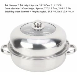 28CM Stainless Steel Steamer Basket Stockpot Pot Steel Single Layer Stockpot Hotpot Food Steamer Pot Kitchen Cookware Household Cooking 7 28CM Stainless Steel Steamer Basket Stockpot Pot Steel Single Layer Stockpot Hotpot Food Steamer Pot Kitchen Cookware Household Cooking -Small Appliances Store 95534336 4