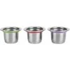 3Pcs Refillable Coffee Capsule Cups, Stainless Steel Reusable Coffee Nespresso Pod Filters, 35x22x20mm