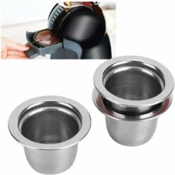 3Pcs Refillable Coffee Capsule Cups, Stainless Steel Reusable Coffee Nespresso Pod Filters, 35x22x20mm -Small Appliances Store 95534349 5