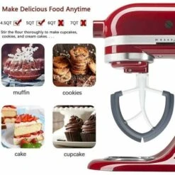 Kitchenaid Stand Mixer AccessoriesFlat Beater For MixerFlexible Edge Flat Beater For KitchenAid Artisan Mixer For Kitchen Flour Cream Mixing（4.5-5 Quart） -Small Appliances Store 95643381 3