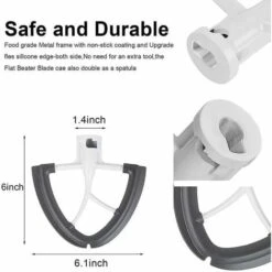 Kitchenaid Stand Mixer AccessoriesFlat Beater For MixerFlexible Edge Flat Beater For KitchenAid Artisan Mixer For Kitchen Flour Cream Mixing（4.5-5 Quart） -Small Appliances Store 95643381 4