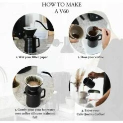 500ml Dripper And Decanter In Coffee Maker Set For V60 Ceramic Premium Home Filter Coffee Maker 44563 Cups (Black) -Small Appliances Store 95651402 3