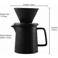 500ml Dripper And Decanter In Coffee Maker Set For V60 Ceramic Premium Home Filter Coffee Maker 44563 Cups (Black) -Small Appliances Store 95651402 5
