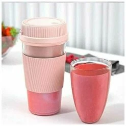 Electric Juicer Usb Smoothie Blender Blender Food Processor Electric Juicer Pink-Multifunctional Portable