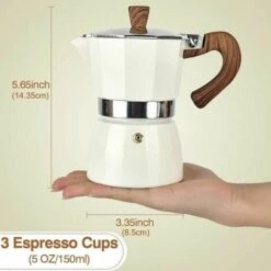 3 Cup Espresso Moka Pot 150ml (5oz) Premium Aluminum Manual Cuban Coffee Maker Stovetop Espresso Coffee Maker2 Moka Italian Espresso Greek Coffee Maker Infu Filter -Small Appliances Store 95654121 3