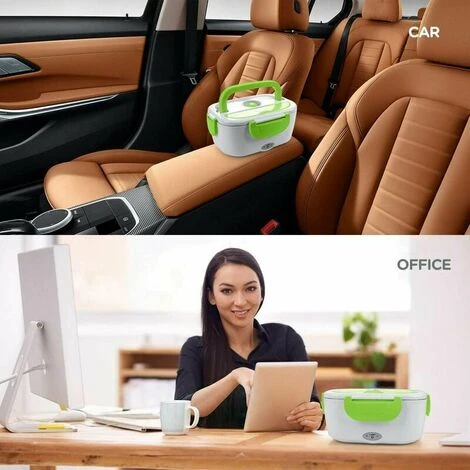 Electric Food Warmer For Car And Home Office-12V-24V/110V 40W Portable Food Warmer, Heated Lunch Box For Men And Adults With Food Grade Stainless Steel Container 3 Electric Food Warmer For Car And Home Office-12V-24V/110V 40W Portable Food Warmer, Heated Lunch Box For Men And Adults With Food Grade Stainless Steel Container - Image 3