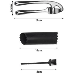 Livingandhome Set Of 3 Garlic Press With Roller Peeler And Brush -Small Appliances Store 95736802 5