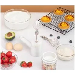Blender Household Electric Portable Cordless Egg Beater Multifunction Creamer Cooking Whisk White 9 Blender Household Electric Portable Cordless Egg Beater Multifunction Creamer Cooking Whisk White -Small Appliances Store 95850509 5