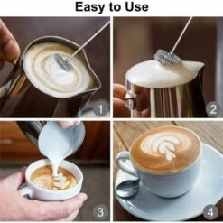 Electric Milk Frother, USB Rechargeable Milk Frother And Mini Beater With Dual Head Whisk, Stainless Steel Mixer For Coffee Cream Cappuccino Latte Cocktails Juice -Small Appliances Store 95877348 5