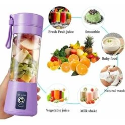 Portable Juicer USB Electric Blender Mini Portable Blender For Shakes And Smoothies 380ml Juice Blender With Six Blades Great For Blending