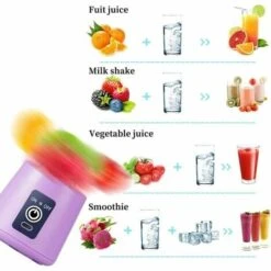 Portable Juicer USB Electric Blender Mini Portable Blender For Shakes And Smoothies 380ml Juice Blender With Six Blades Great For Blending -Small Appliances Store 95948014 4