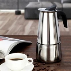 Stainless Steel Coffee Maker Portable Electric Coffee Maker Mocha Latte Stove Espresso Filter Pot European Coffee Cup (450ml) -Small Appliances Store 96000551 4