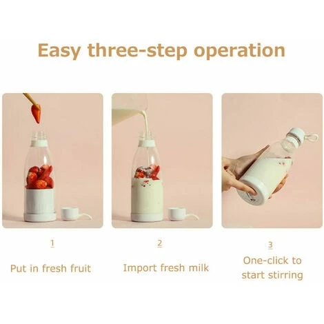 Portable Juicer Cup USB Charge Mini 300ml Small Blender 40W Power 18000 Rpm Electric Juicer Accompanying Juice Cup,Type 1 4 Portable Juicer Cup USB Charge Mini 300ml Small Blender 40W Power 18000 Rpm Electric Juicer Accompanying Juice Cup,Type 1 - Image 4