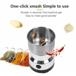 Household Grinder Mini Electric Herb Pulverizer Stainless Steel Four-edged Blade 150W High Power Ultrafine Coffee Grinder 7 Household Grinder Mini Electric Herb Pulverizer Stainless Steel Four-edged Blade 150W High Power Ultrafine Coffee Grinder -Small Appliances Store 96001030 3