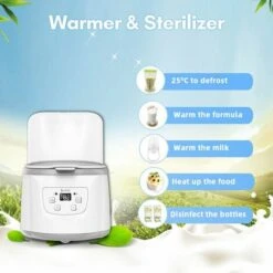 In 1 Baby Bottle Warmer Baby Bottle Steam Sterilizer Fast Baby Food Warmer 2 Bottle Capacity Adjustable Temperature With LED Display For Baby Bottles, EU 400W -Small Appliances Store 96001175 5