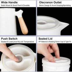 Large Thermal Coffee Carafe Double Wall Household Thermos Glass Liner Coffee Maker Insulation Household Pot Vacuum Carafes With Removable Tea Infuser And Strainer -Small Appliances Store 96004472 3