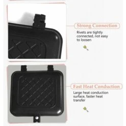 Nonstick Toasted Sandwich Maker Toasted Sandwich Panini Maker With Insulated Handle Hot Sandwich Maker Toasted Cheese Maker 7 Nonstick Toasted Sandwich Maker Toasted Sandwich Panini Maker With Insulated Handle Hot Sandwich Maker Toasted Cheese Maker -Small Appliances Store 96005123 3