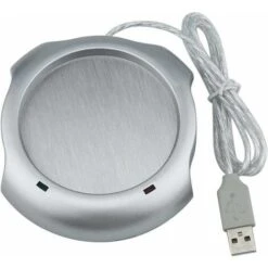 Silver Beverage Cup 4 Port USB Hub Tea Coffee Mug Warmer 50°C Maximum Liquid Temperature PC Electric Heater Cushion Heater -Small Appliances Store 96242030 3