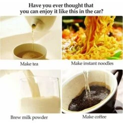 Electric Heating Travel Mug 12V 454ML Stainless Steel Travel Cup With Lid And Handle Electric Insulated Plug Kettles Car Coffee Mug Heater,16.5CM -Small Appliances Store 96245136 4