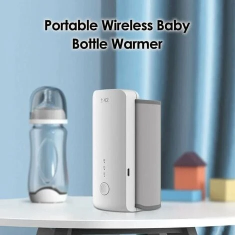Portable Wireless Baby Bottle Warmer Travel Breastmilk Warmer Cooler Bag Built-in Battery With USB Charging Cable (White) 2 Portable Wireless Baby Bottle Warmer Travel Breastmilk Warmer Cooler Bag Built-in Battery With USB Charging Cable (White) - Image 2