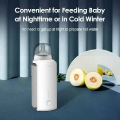 Portable Wireless Baby Bottle Warmer Travel Breastmilk Warmer Cooler Bag Built-in Battery With USB Charging Cable (White) 8 Portable Wireless Baby Bottle Warmer Travel Breastmilk Warmer Cooler Bag Built-in Battery With USB Charging Cable (White) -Small Appliances Store 96246967 4
