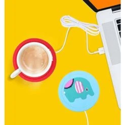 LITZEE Cup Warmer 1pcs Cup Warmer Drink Coaster, Cartoon Silicone USB Cup Warmer Coaster Coffee Cup Electric Heating Pad Drink Coaster Drink Warmer Pad Portable Coffee Tea Pad For Home, Office。 Red -Small Appliances Store 96303033 5