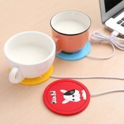 LITZEE Cup Warmer 1pcs Cup Warmer Drink Coaster, Cartoon Silicone USB Cup Warmer Coaster Coffee Cup Electric Heating Pad Drink Coaster Drink Warmer Pad Portable Coffee Tea Pad For Home, Office。Blue -Small Appliances Store 96305884 5