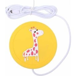 LITZEE Cup Warmer 1pcs Cup Warmer Mat Drink Coaster, Cartoon Silicone USB Cup Warmer Coaster Coffee Cup Electric Heating Pad Drink Coaster Drink Warmer Pad Portable Coffee Tea Pad For Home, Office。Yel