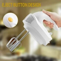 Electric Hand Mixer Powerful Hand Mixer Quiet Multipurpose 5 Speed Electric Kitchen Whisk，2 Whisks And 2 Stainless Steel Dough Hooks For Baking Cakes And Baking -Small Appliances Store 97102132 4