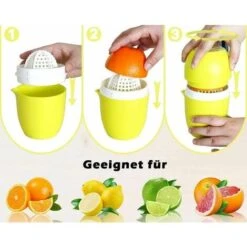 Manual Citrus Juicer With Unique Lemon Shape Design Two Modes Of Use For Different Fruits (Yellow) -Small Appliances Store 97104669 3