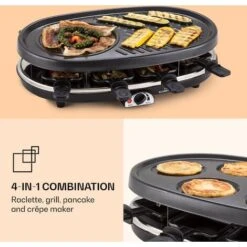 Klarstein All-U-Can Grill Raclette 4-in-1 Raclette Grill With Accessories For 8 People -Small Appliances Store 97224560 3