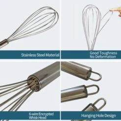 Stainless Steel Egg Beater Baking Tool Manual Egg Beater Cream Whisk -Small Appliances Store 97380401 3