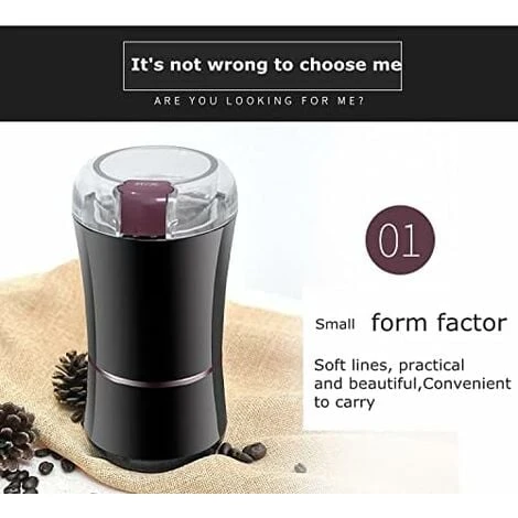 Electric Coffee Grinder, Stainless Steel Burr Coffee Grinder, 400W Flax Seed Grinder With Visual Cover, For Nuts, Pepper, Spices, Coffee Seeds 2 Electric Coffee Grinder, Stainless Steel Burr Coffee Grinder, 400W Flax Seed Grinder With Visual Cover, For Nuts, Pepper, Spices, Coffee Seeds - Image 2