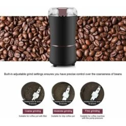 Electric Coffee Grinder, Stainless Steel Burr Coffee Grinder, 400W Flax Seed Grinder With Visual Cover, For Nuts, Pepper, Spices, Coffee Seeds 7 Electric Coffee Grinder, Stainless Steel Burr Coffee Grinder, 400W Flax Seed Grinder With Visual Cover, For Nuts, Pepper, Spices, Coffee Seeds -Small Appliances Store 97382026 3