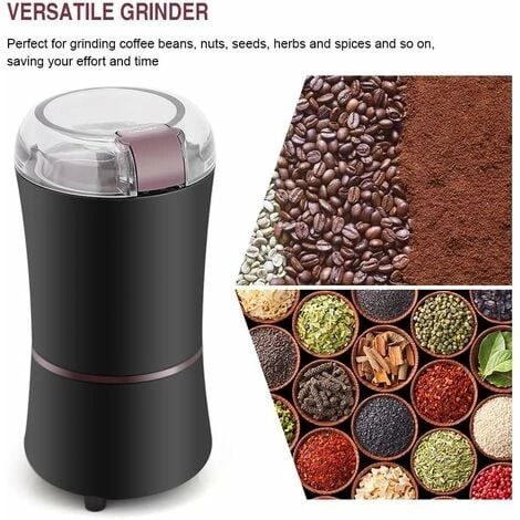 Electric Coffee Grinder, Stainless Steel Burr Coffee Grinder, 400W Flax Seed Grinder With Visual Cover, For Nuts, Pepper, Spices, Coffee Seeds 4 Electric Coffee Grinder, Stainless Steel Burr Coffee Grinder, 400W Flax Seed Grinder With Visual Cover, For Nuts, Pepper, Spices, Coffee Seeds - Image 4