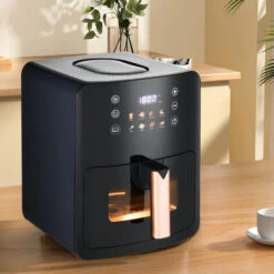 Livingandhome 6L Black Digital Air Fryer With Visual Window -Small Appliances Store 97389078 3