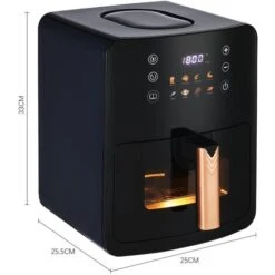 Livingandhome 6L Black Digital Air Fryer With Visual Window -Small Appliances Store 97389078 5