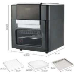 Livingandhome Black 12L Touchscreen Air Fryer Oven -Small Appliances Store 97389160 5