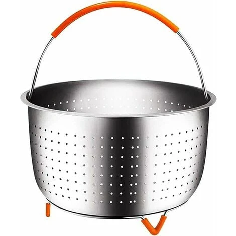 Stainless Steel Steamer Basket, 3L Vegetable Steamer Basket, Pressure Cooker Steamer Basket, Instant Steamer Basket, With Silicone Covered Handle, For Cooking Vegetables And Foods 1 Stainless Steel Steamer Basket, 3L Vegetable Steamer Basket, Pressure Cooker Steamer Basket, Instant Steamer Basket, With Silicone Covered Handle, For Cooking Vegetables And Foods