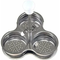 Stainless Steel Three Rack Poached Egg Cooker, Poached Egg Mold, Nonstick Stainless Steel Poached Egg Cups With Holes For Kitchen Accessories -1615.46.4cm-1pc