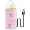 USB Bottle Warmer, Baby Bottle Warmer Insulated Bottle Bag USB Travel Bag Breastmilk Bottle Warmer Thermostatic Bag, Baby Bottle Warmer(Pink, No Bottle)