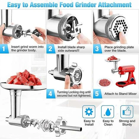 Metal Food Grinder Attachment For PHisinic & Blender Meat Grinder Accessories Sausage Filler 2 Metal Food Grinder Attachment For PHisinic & Blender Meat Grinder Accessories Sausage Filler - Image 2