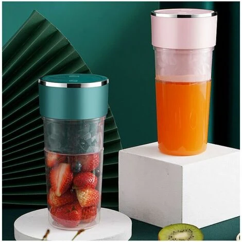Portable Juicer Mini Household Fruit Juicing Cup USB Charging Green 4 Knives 2 Portable Juicer Mini Household Fruit Juicing Cup USB Charging Green 4 Knives - Image 2