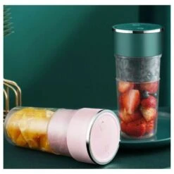 Portable Juicer Mini Household Fruit Juicing Cup USB Charging Green 4 Knives 8 Portable Juicer Mini Household Fruit Juicing Cup USB Charging Green 4 Knives -Small Appliances Store 98628604 4