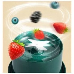 Portable Juicer Mini Household Fruit Juicing Cup USB Charging Green 4 Knives 9 Portable Juicer Mini Household Fruit Juicing Cup USB Charging Green 4 Knives -Small Appliances Store 98628604 5